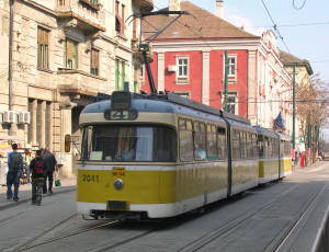 Tramvai in Piata Libertatii