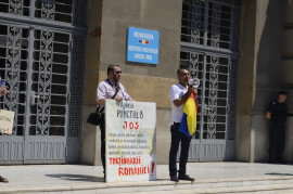 Lucian Caldarar si Beniamin Lup la miting PNL anti-Ponta la Timisoara Foto Ligia Hutu