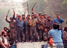 Mineri la Bucuresti iunie 1990 Foto Emanuel Parvu